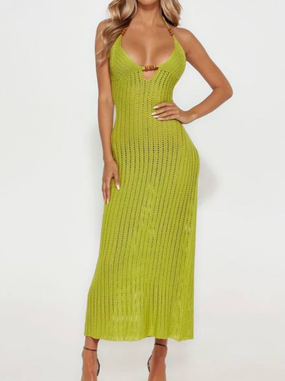 Fashion Nova Daniella Crochet Backless Maxi Dress